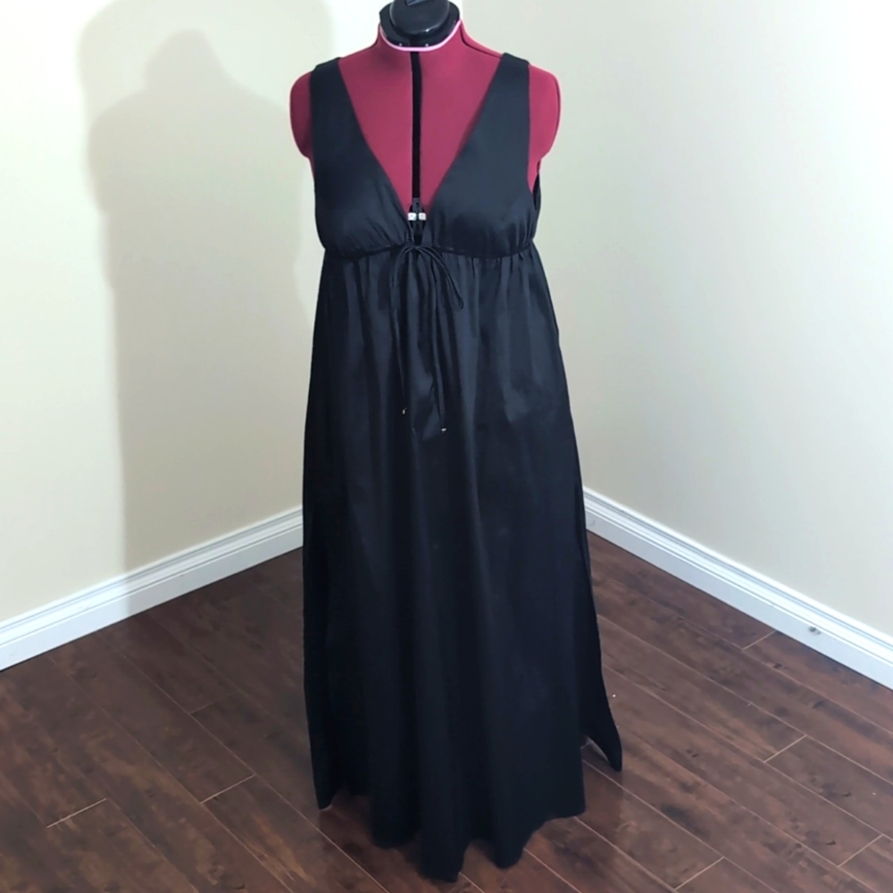 Manning Cartel| Black Fantasy Island Maxi Sleeveless Dress Two Long Slits